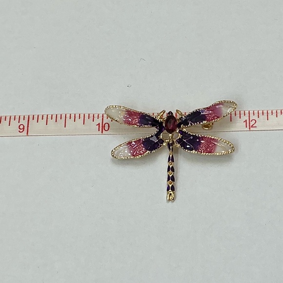 Pink and Purple Dragonfly Brooch - Picture 6 of 6
